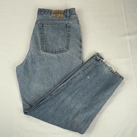 Bugle Boy Jeans Mens 38x30 VTG Gold Crest‎ New Denim Basics Relaxed Fit Distress - Picture 1 of 10